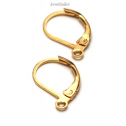 NEW! 10-50 Shiny Gold Plated Lead & Cadium Free Lever Back Hinged Earring Findings 15mm ~ Jewellery Making Essentials